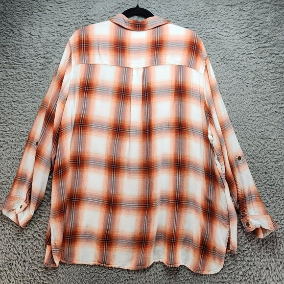Cato Shirt Womens Plus Size 22/24W Red Plaid Pullover Blouse - Picture 8 of 9